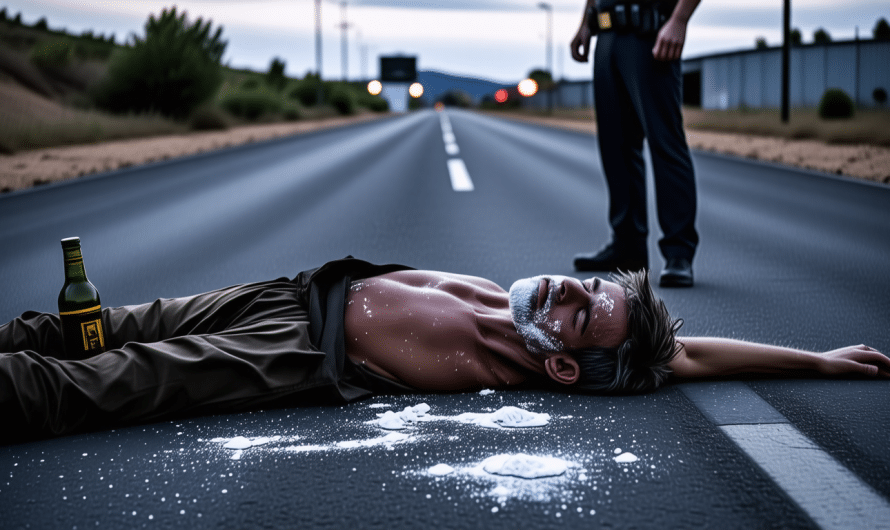 Un homme ivre et sous cocaïne s&rsquo;endort sur la route face à un gendarme en congés