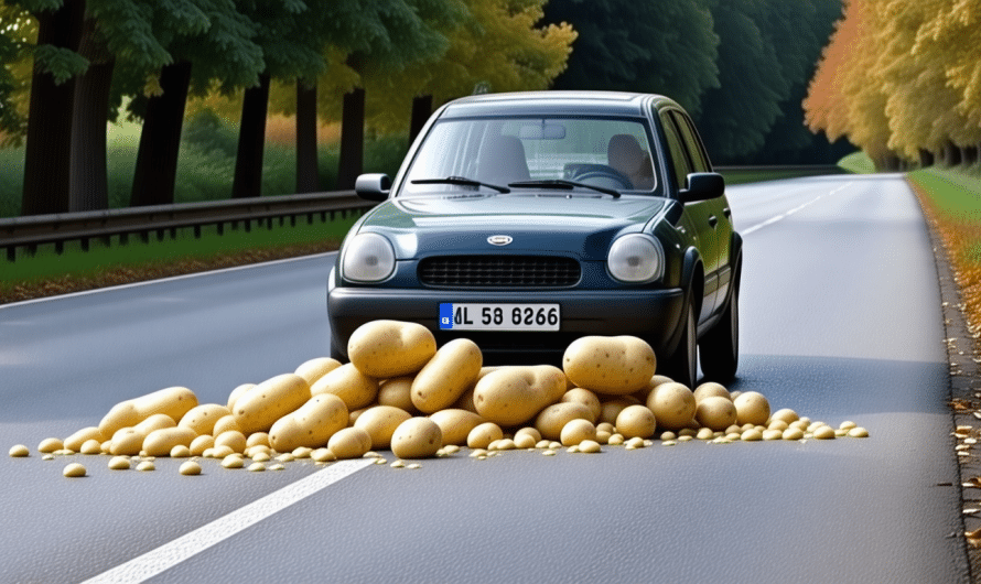 Pris au piège dans une mer de pommes de terre, un conducteur se met à patiner