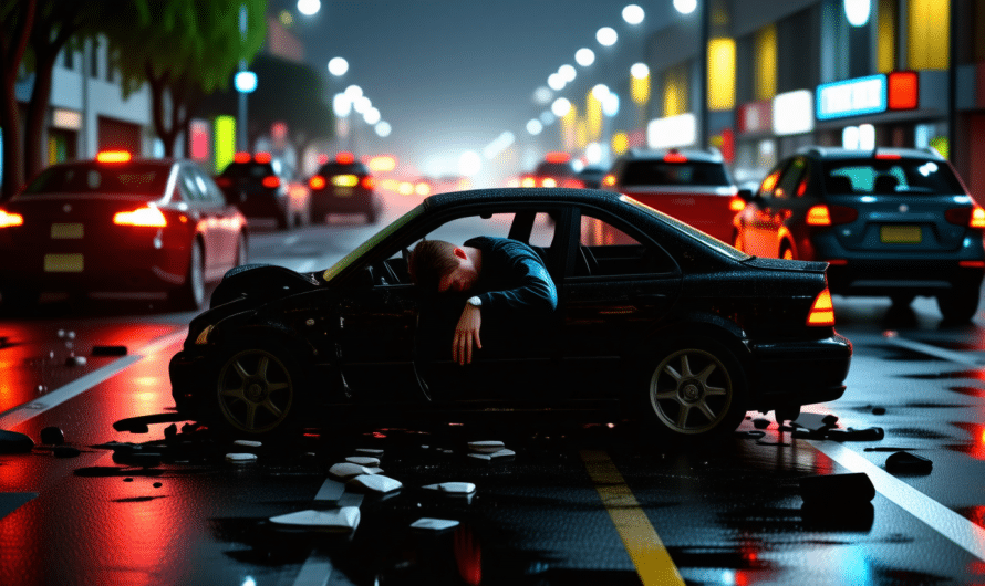 Complètement ivre, il s’endort au volant après avoir percuté plusieurs véhicules