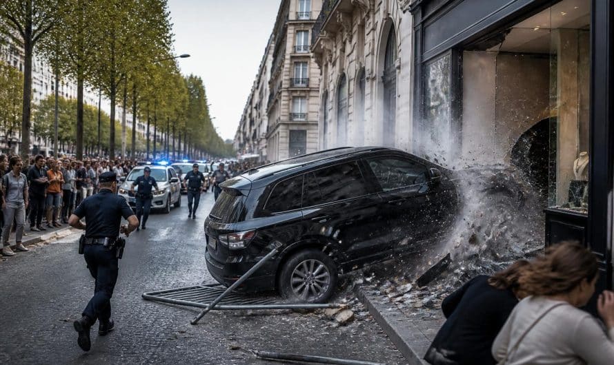 un braquage spectaculaire à la voiture-bélier s'est déroulé sur les champs-élysées, où plus de 200 000 € ont été dérobés en quelques minutes lors d'une casse éclair.