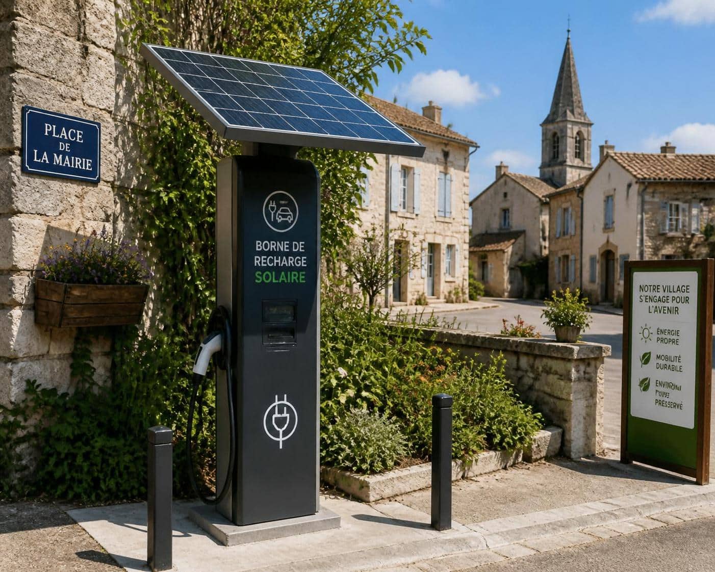 d&eacute;couvrez comment l'installation d'une borne de recharge gratuite r&eacute;volutionne le quotidien des habitants de ce village, facilitant la mobilit&eacute; &eacute;lectrique et favorisant un mode de vie durable.