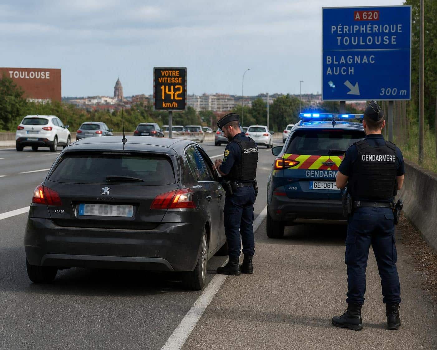 un r&eacute;cidiviste bien connu des gendarmes a &eacute;t&eacute; contr&ocirc;l&eacute; &agrave; 216 km/h sous l&rsquo;emprise de stup&eacute;fiants, illustrant les dangers de la conduite sous influence et la vigilance des forces de l'ordre.