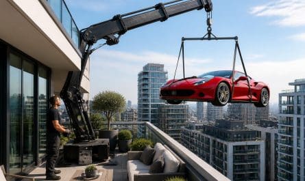 découvrez comment, par manque de place, il soulève sa ferrari à 300 000 € sur son balcon grâce à une grue. une astuce incroyable et une suite étonnante à ne pas manquer (vidéo incluse).