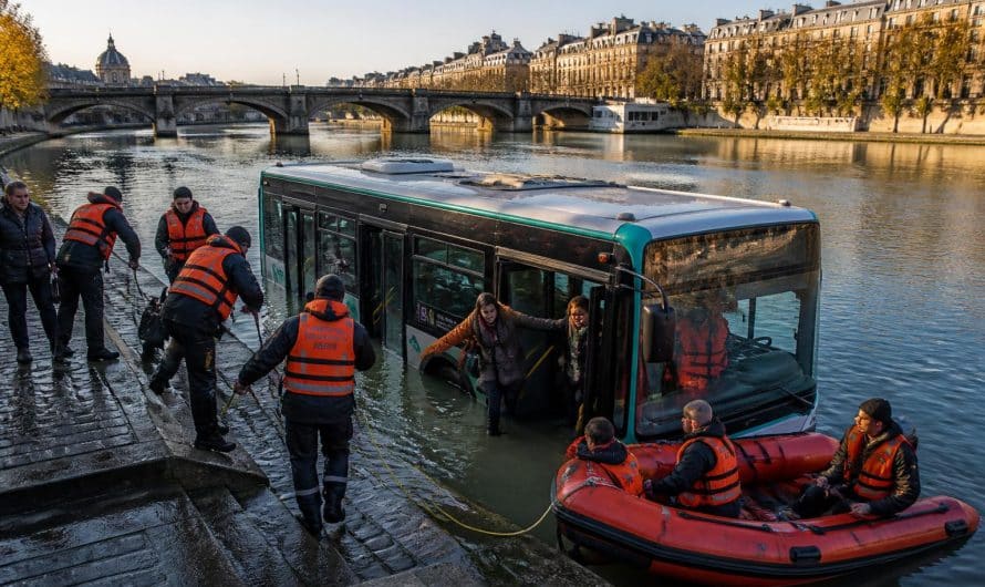 Un bus tombe dans la Seine : tous les passagers sauvés avec succès