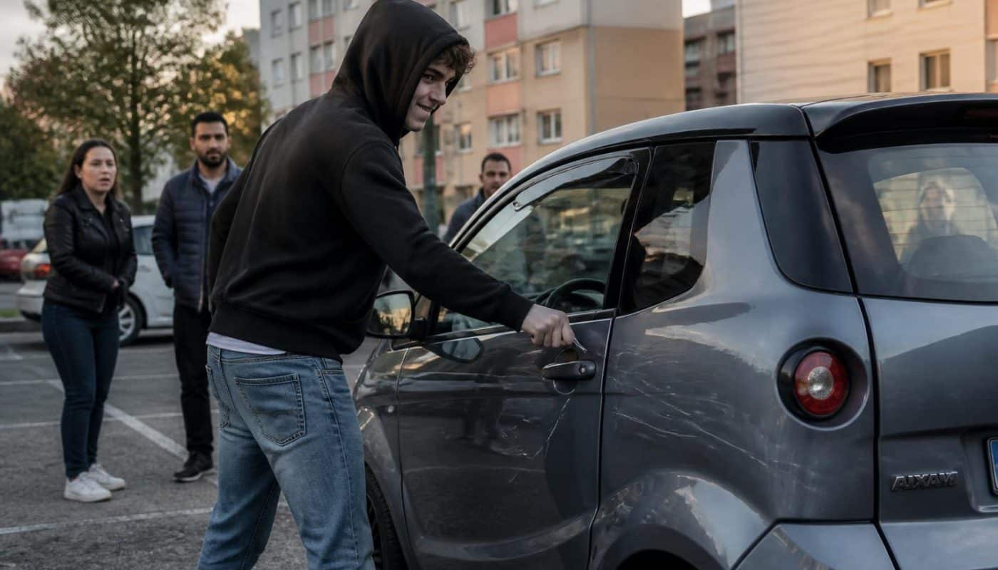 un jeune de 20 ans provoque des troubles en vandalisant une voiture sans permis, affirmant agir « pour s’amuser ». découvrez les détails de cet acte de vandalisme.
