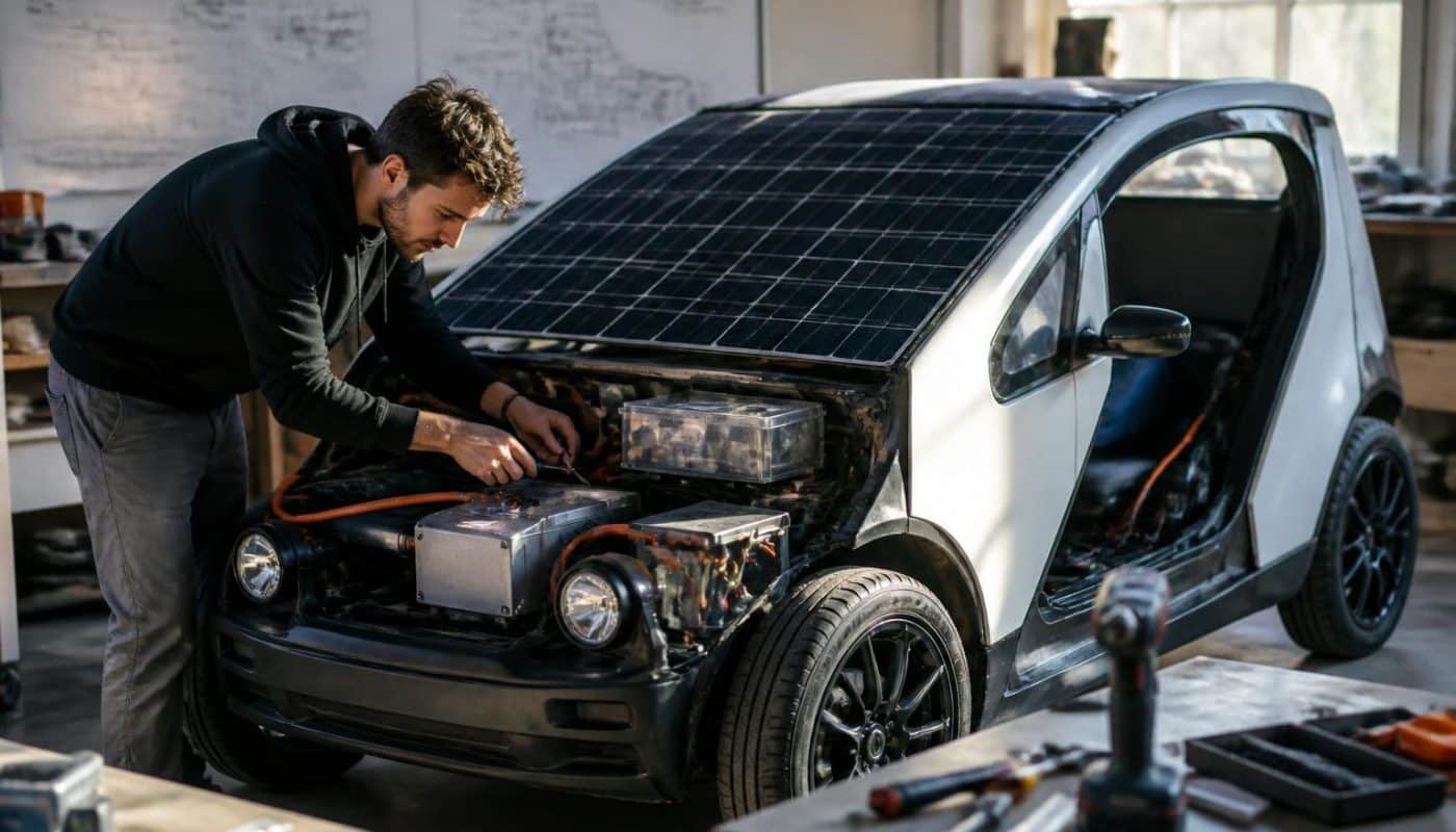 un youtubeur relève un défi incroyable en construisant une voiture solaire maison capable de parcourir 29 km, alliant innovation et passion pour les énergies renouvelables.