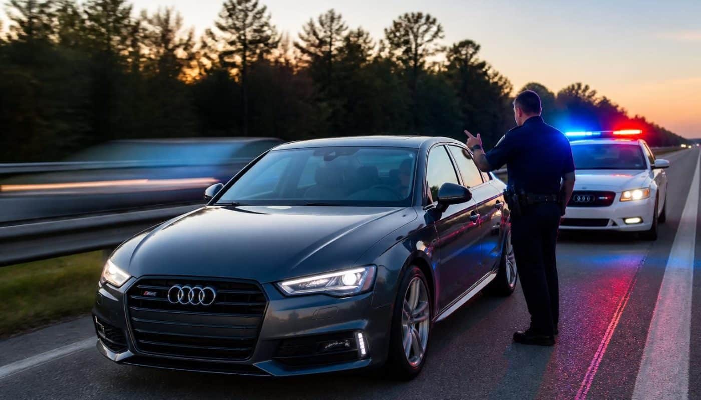 un conducteur est arrêté en excès de vitesse à 205 km/h au volant de son audi s4 et son véhicule est immédiatement immobilisé en fourrière.