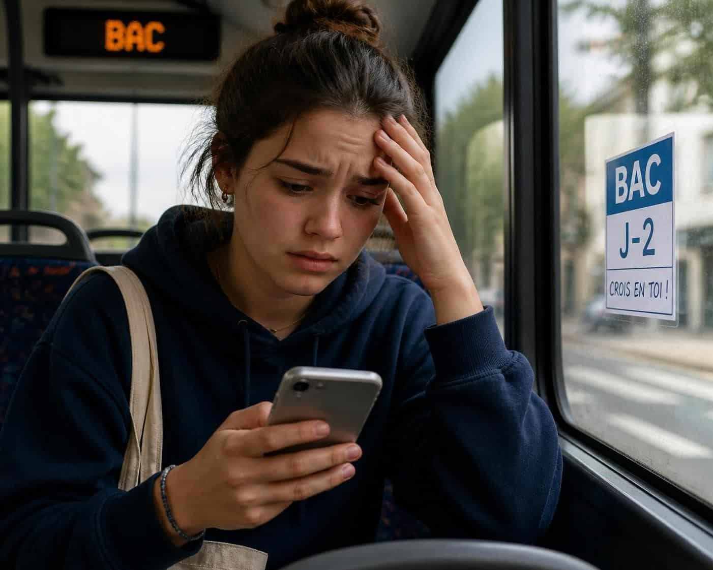 une lyc&eacute;enne d&eacute;vie sa route en direction de l'examen du baccalaur&eacute;at &agrave; la suite d'une collision inattendue avec une voiture, illustrant son courage et sa d&eacute;termination face &agrave; l'adversit&eacute;.