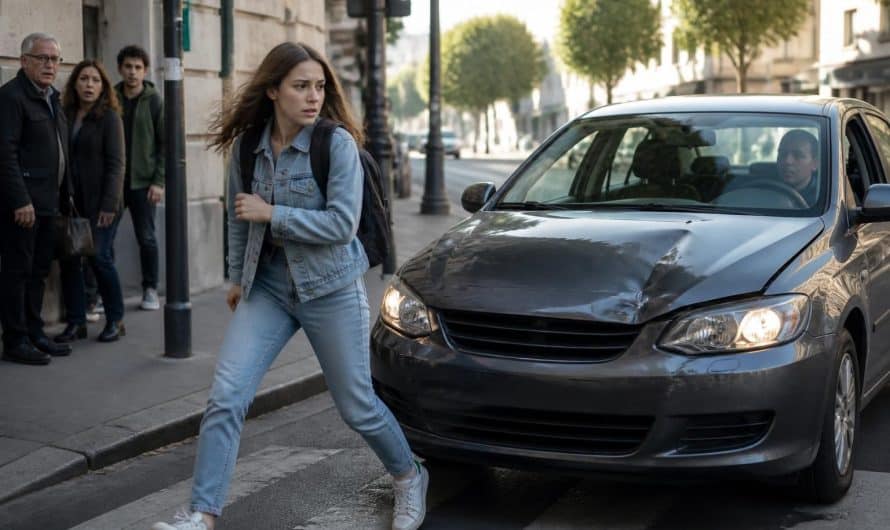 une lycéenne modifie son itinéraire pour se rendre à l'examen du baccalauréat suite à une collision avec une voiture, racontant un événement inattendu lors de cette journée cruciale.