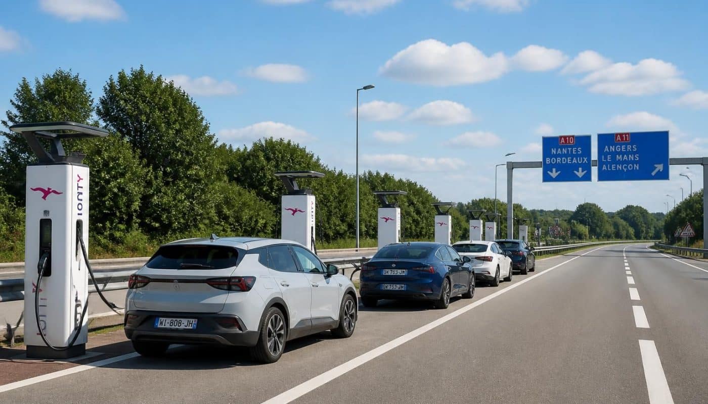 la france prévoit de multiplier par cinq le nombre de bornes de recharge pour voitures électriques sur les autoroutes et routes nationales d'ici 2035, pour faciliter la transition vers la mobilité durable.