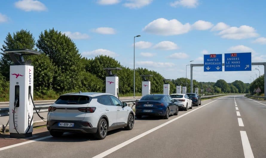 Voitures électriques : la France ambitionne de multiplier par cinq les bornes de recharge sur autoroutes et routes nationales d&rsquo;ici 2035