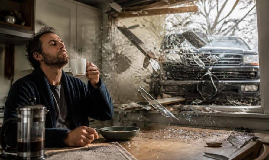Alors qu&rsquo;il savourait son café, un violent impact de véhicule secoue sa maison