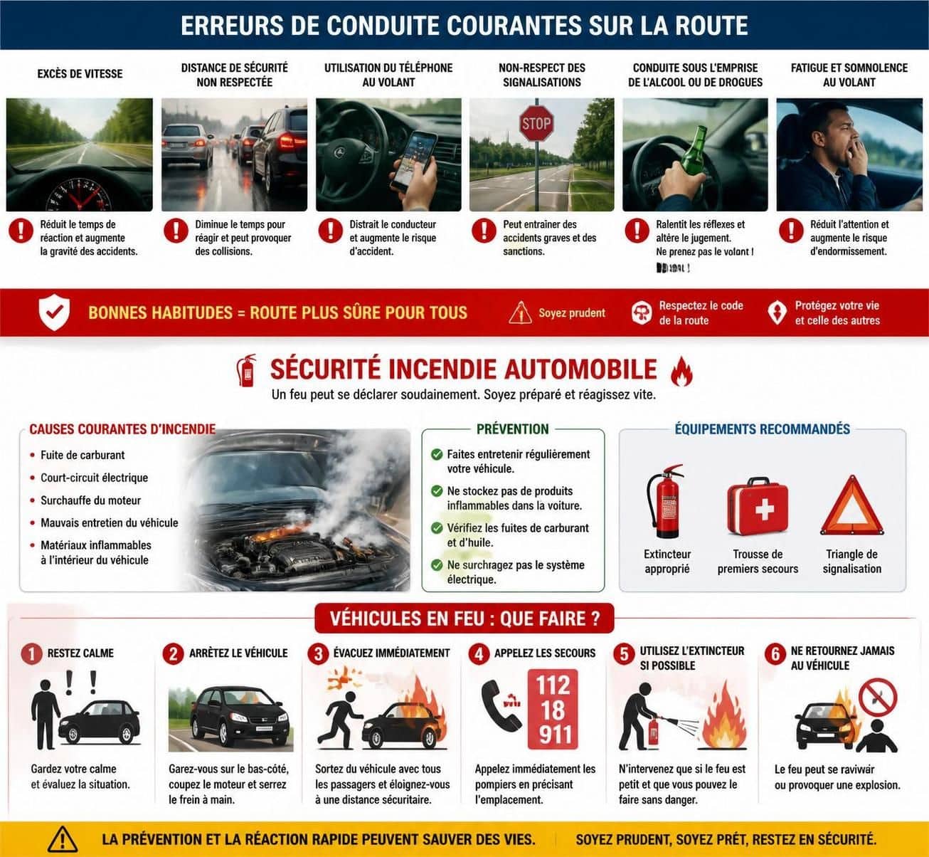d&eacute;couvrez les cinq erreurs de conduite les plus courantes qui peuvent d&eacute;clencher un incendie de v&eacute;hicule et apprenez comment les &eacute;viter pour assurer votre s&eacute;curit&eacute;.