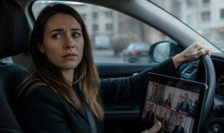 une femme est prise en flagrant délit de mensonge alors qu'elle conduit lors d'une audience en visioconférence avec le tribunal, soulevant des questions sur l'intégrité en justice à distance.
