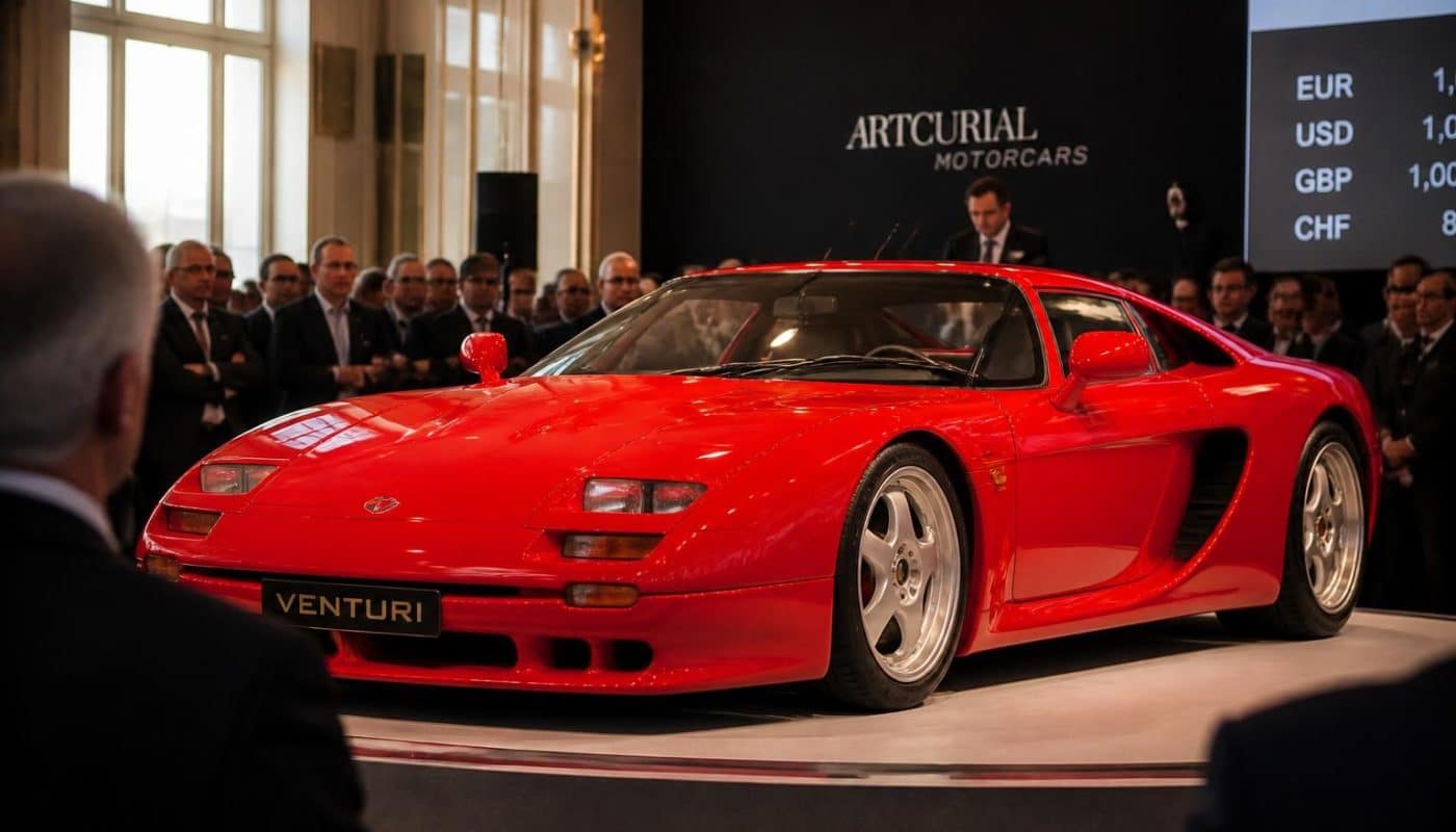 découvrez la mythique venturi 300 atlantique, un joyau de l'automobile française, mise aux enchères pour la toute première fois. une opportunité unique pour les passionnés de voitures de collection.