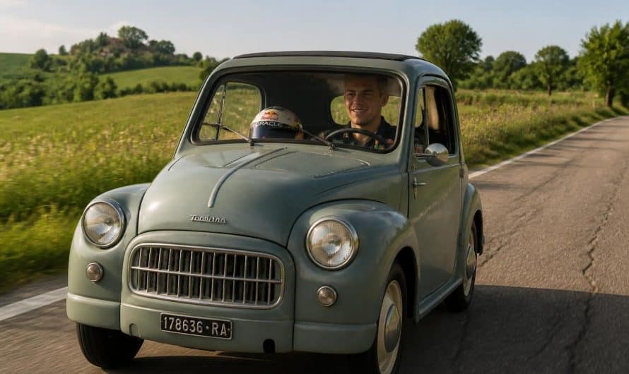 découvrez l'étonnant échange de max verstappen qui troque les circuits de formule 1 pour une fiat topolino à 45 km/h, une aventure inattendue pleine de charme et de nostalgie.