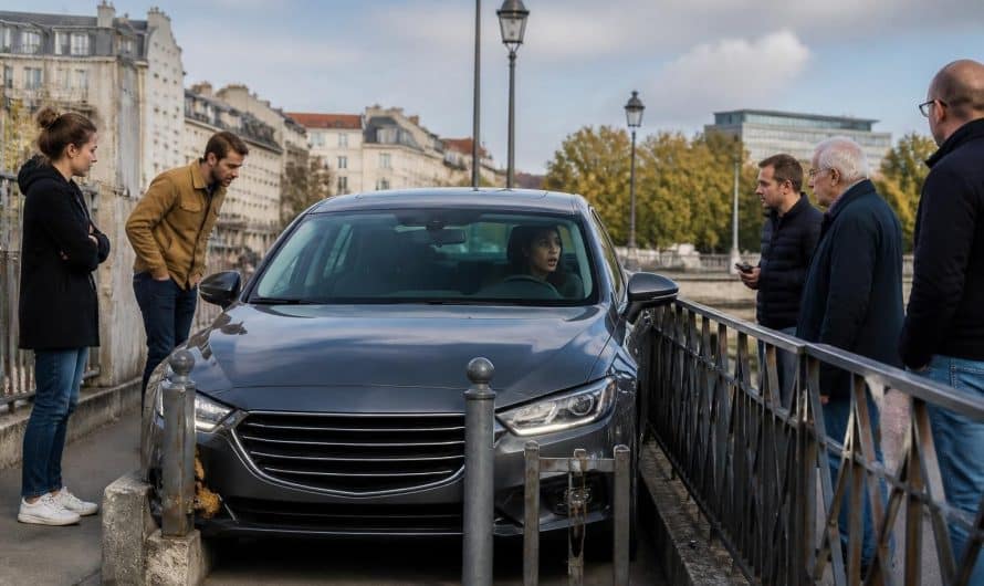 Une conductrice bloquée sur une passerelle piétonne : une mésaventure inattendue
