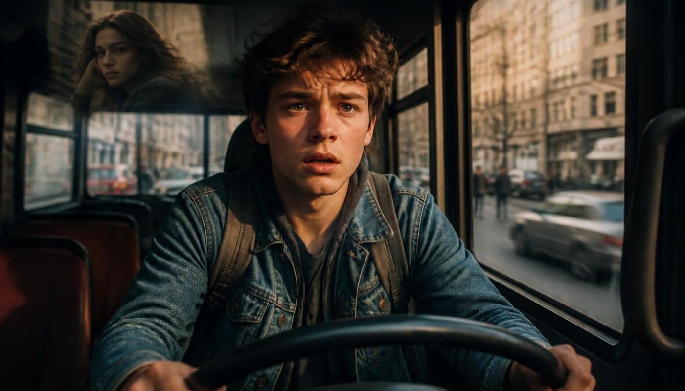 à 15 ans, un adolescent vole un bus par amour pour retrouver sa petite amie qui lui manque profondément, une histoire touchante mêlant passion et audace.