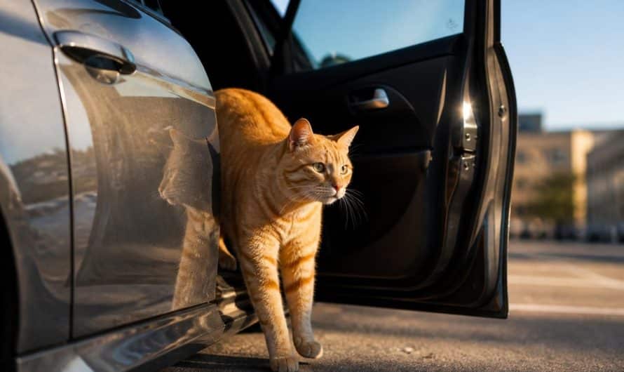 après cinq jours d'absence, un chat coincé dans une voiture est enfin retrouvé et retrouve sa liberté, une histoire touchante de retrouvailles et de soulagement.