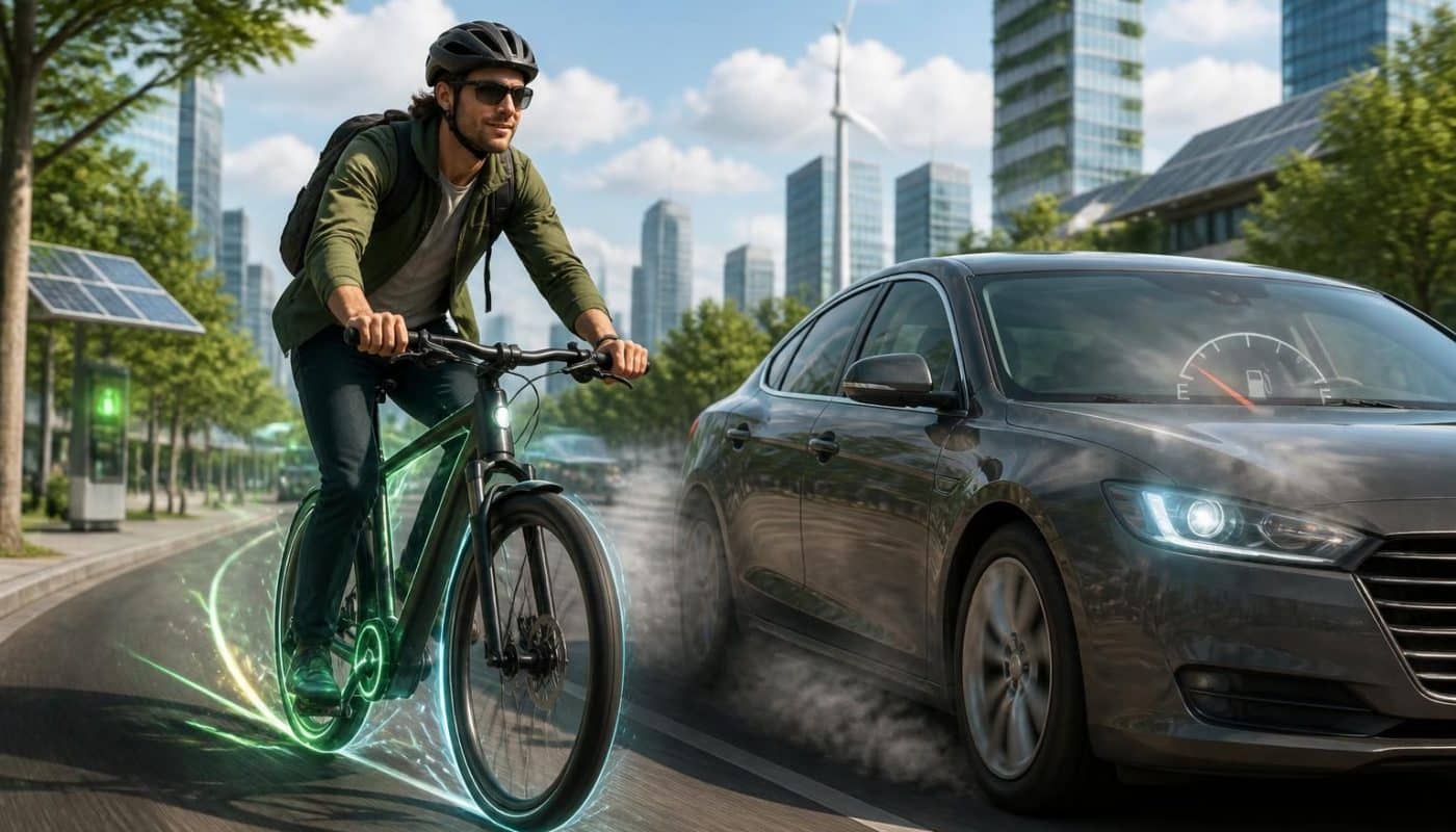 découvrez une astuce mathématique qui explique clairement pourquoi le vélo électrique surpasse la voiture en efficacité et praticité.