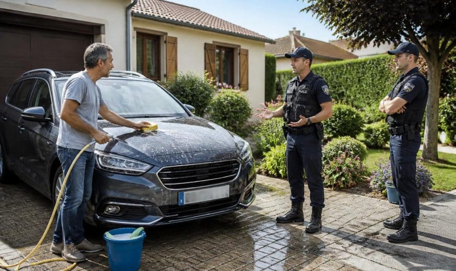 depuis plus de 20 ans, il lave sa voiture devant chez lui, mais cette fois, la police est intervenue à son domicile. découvrez les raisons de cette intervention inédite.