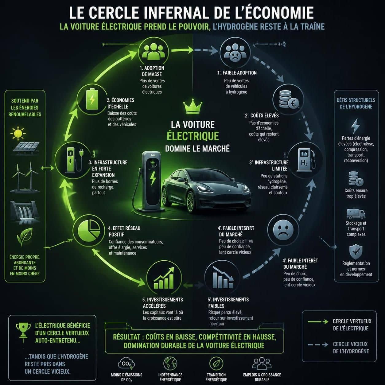 découvrez comment la montée en puissance de la voiture électrique a marginalisé l'hydrogène dans l'économie actuelle, explorant les enjeux technologiques, économiques et environnementaux derrière ce choix.
