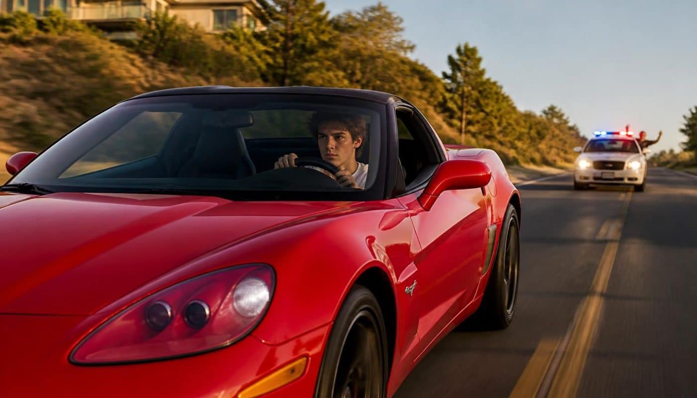 un adolescent de 17 ans est flashé à 198 km/h au volant d'une corvette, déclenchant une alerte immédiate aux parents par la police.