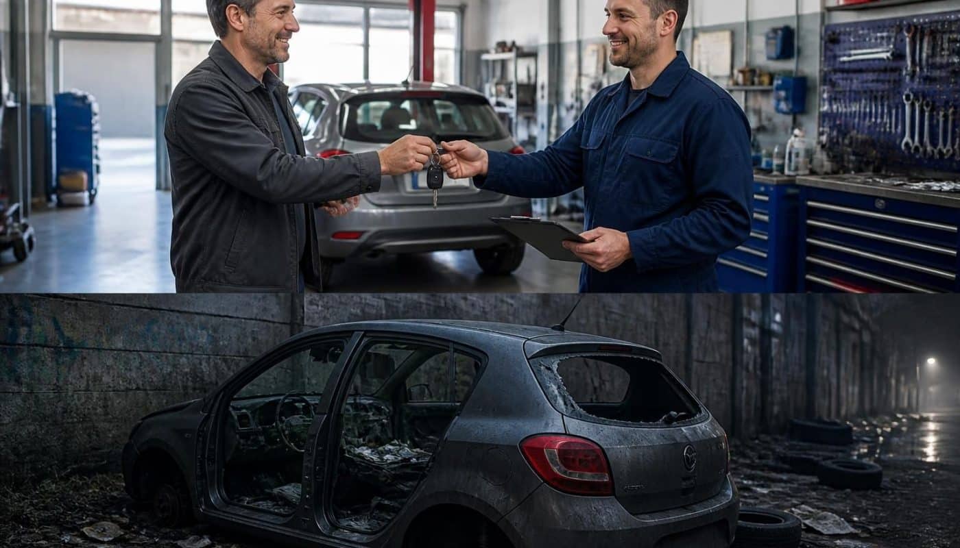 découvrez l'histoire troublante d'un propriétaire qui confie sa voiture à un garagiste pour la vendre, mais la retrouve vidée et abandonnée. enquête sur cette affaire inattendue.