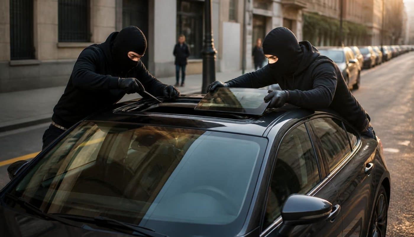 découvrez comment des cambrioleurs ont réussi à dérober un toit ouvrant de voiture en moins d'une minute dans cette incroyable affaire.