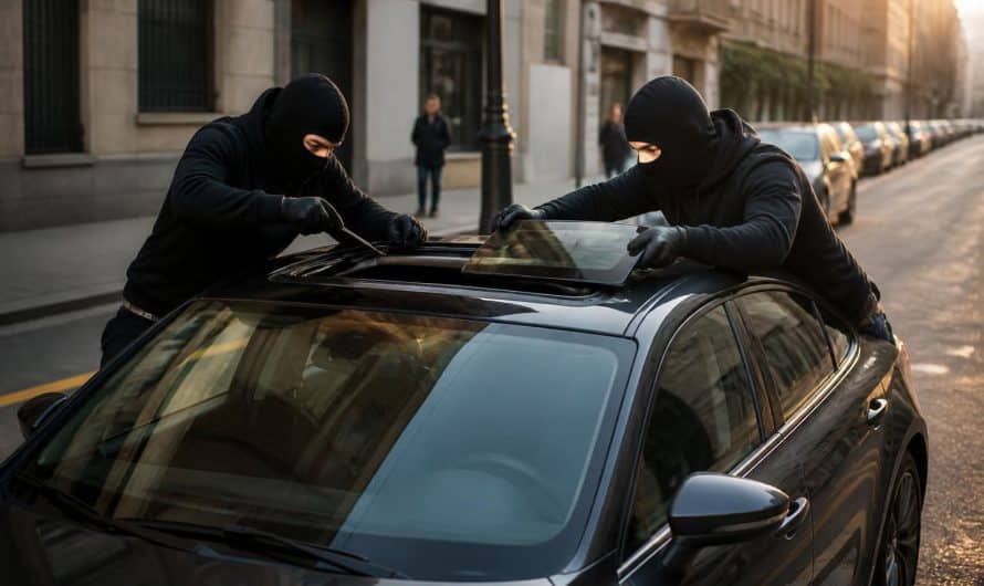 découvrez comment des cambrioleurs ont réussi à dérober un toit ouvrant de voiture en moins d'une minute dans cette incroyable affaire.