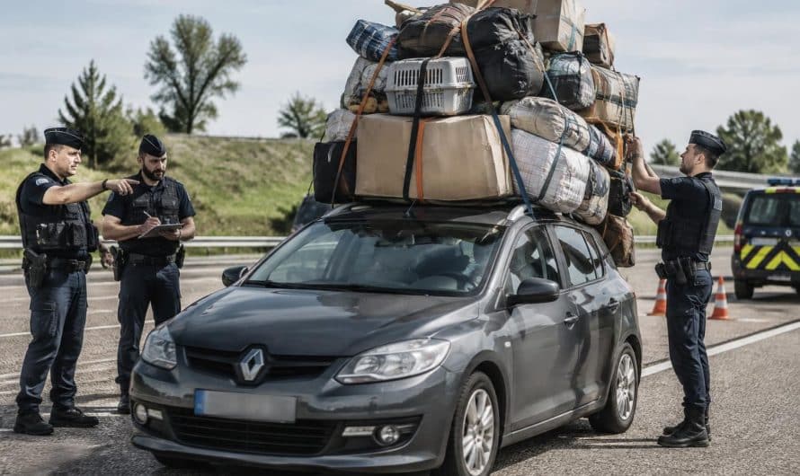 les gendarmes découvrent près d’une tonne de marchandises transportée sur le toit d’une renault mégane, une scène pour le moins inattendue.
