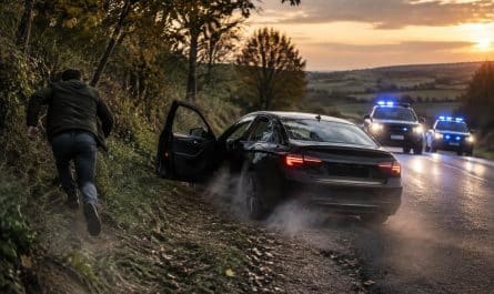 poursuivi par les gendarmes, un automobiliste abandonne son véhicule et tente de leur échapper dans une fuite audacieuse.