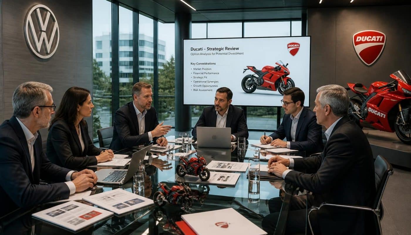 volkswagen réévalue la possibilité de céder ducati, la célèbre marque italienne de motos, dans le cadre de ses stratégies de marché et de développement.