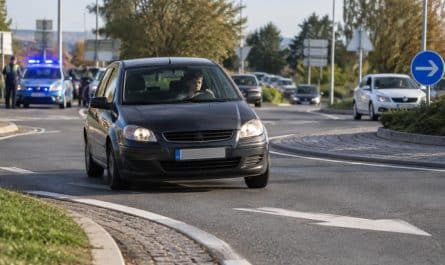 à 14 ans, un adolescent dérobe la voiture de son père pour échapper à la police et termine sa fuite en roulant à contresens sur un rond-point.