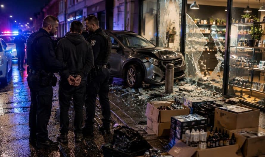 après une tentative de casse à la voiture-bélier, un homme est arrêté avec 65 000 euros de cigarettes électroniques et de produits au cbd.