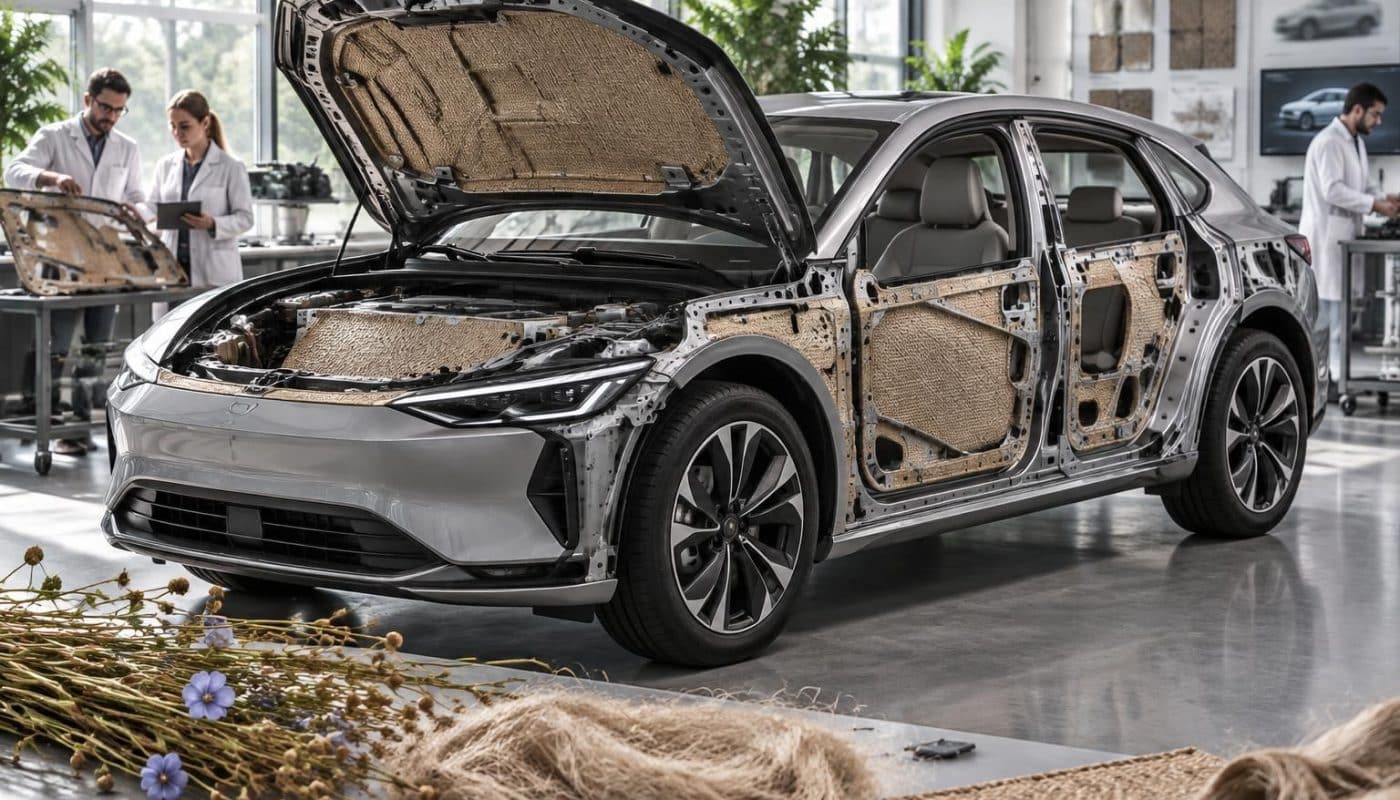 pour réduire le poids de sa voiture de 40 %, cette marque mise sur le lin, une fibre naturelle qui pourrait transformer la conception automobile.
